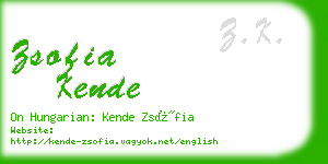 zsofia kende business card